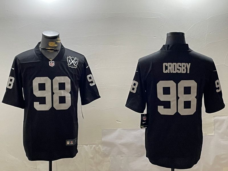 Men Oakland Raiders #98 Crosby Black Second generation 2024 Nike Limited NFL Jersey style 3